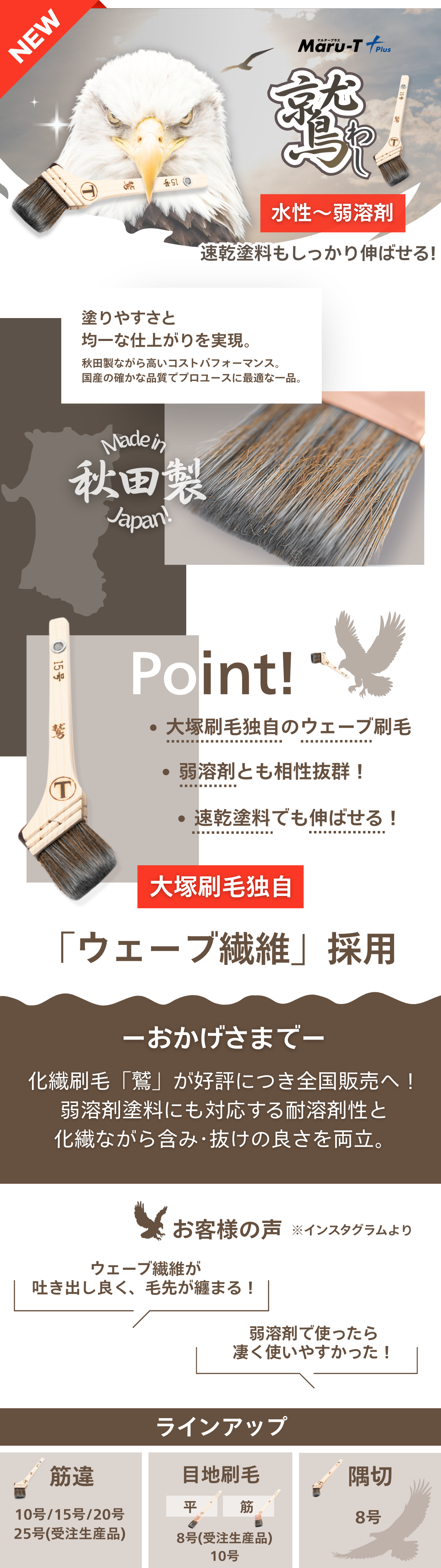 鷲（わし）目地刷毛 平 ｜大塚刷毛製造株式会社公式オンラインショップ
